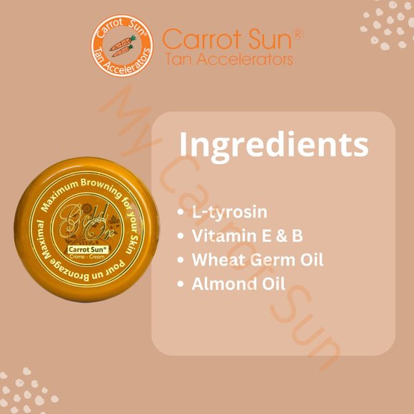 Carrot Sun Tan Accelerator Gold Cream with Almond Oil and L-Tyrosine - Picture 4 of 6